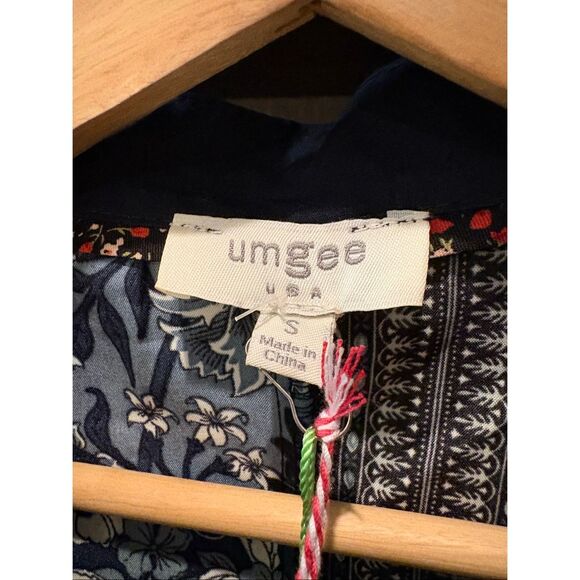 NWT Umgee Blue & White Pachwork Midi Length Dress Size Small - Picture 5 of 6